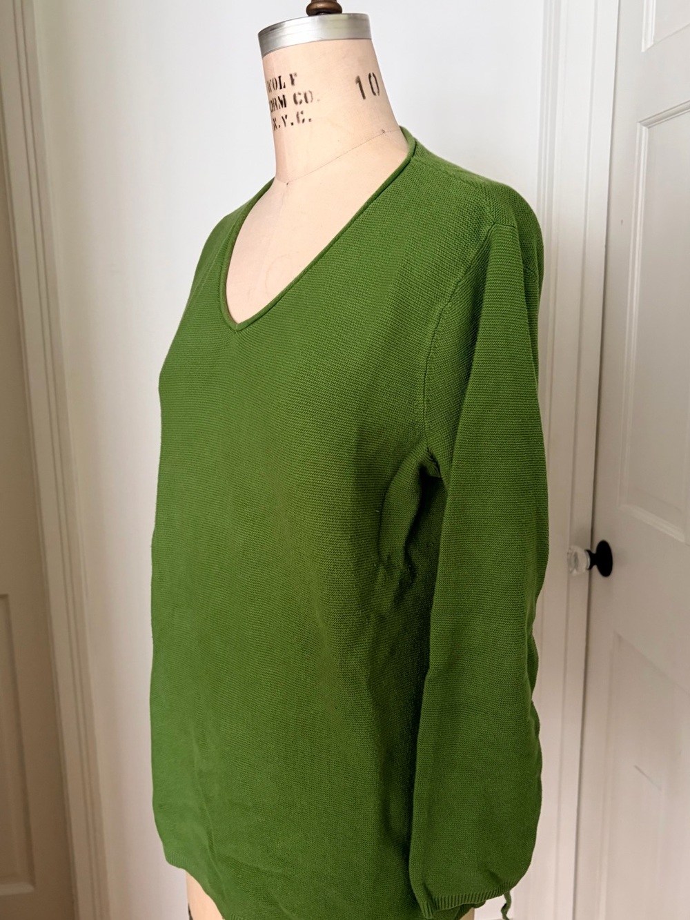 Talbots V Neck Pullover Sweater Size X Green